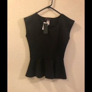 Black Peplum Top Size M